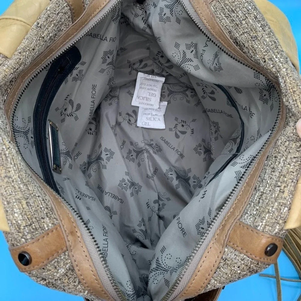Isabella Fiore Brown Studded Hobo Shoulder Bag Purse Boho‎ Y2K